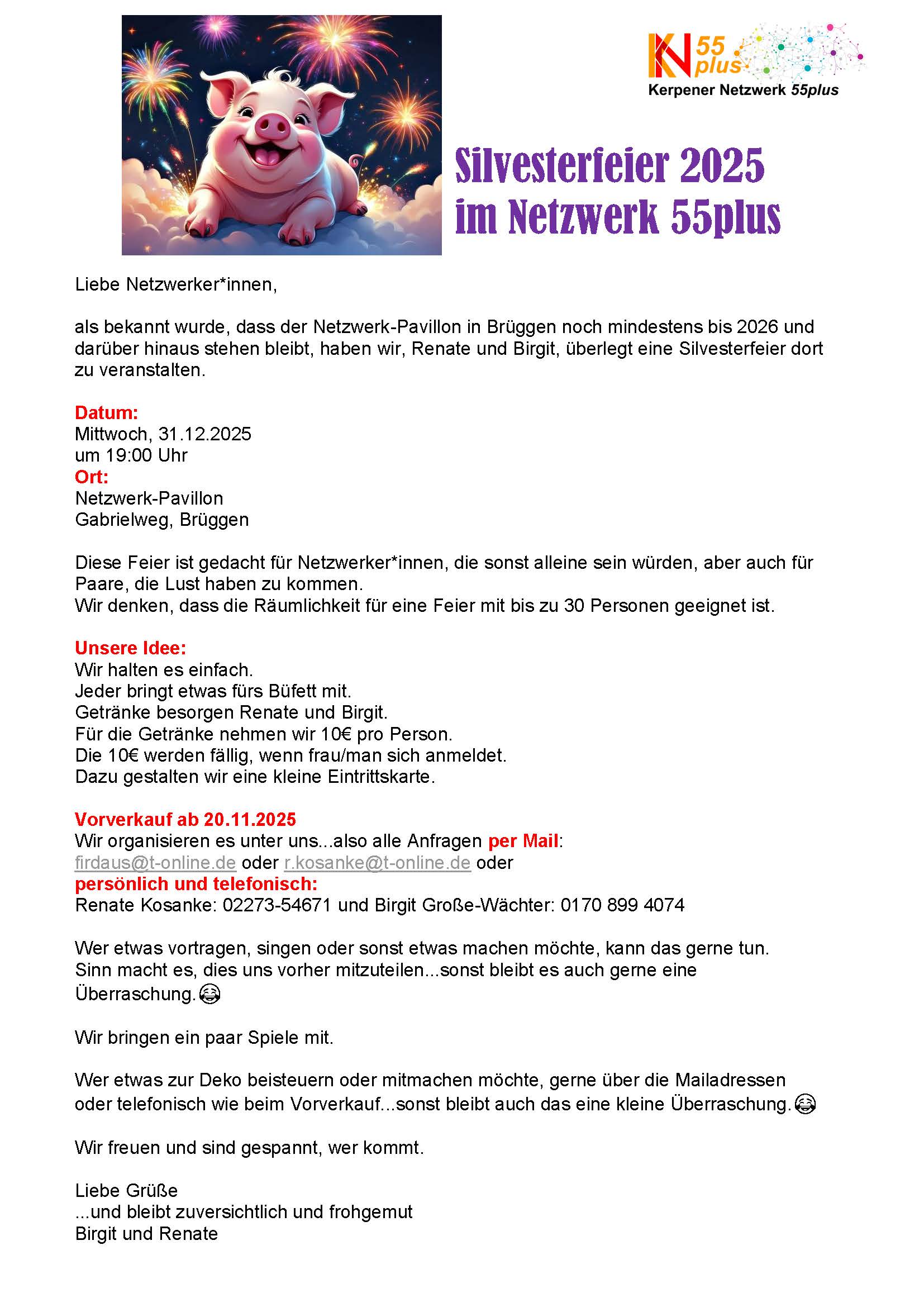 Silvesterfeier 2025 in BBT